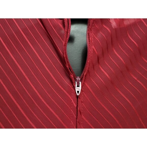 Vintage 1970s ROUTE ONE Midi Dress Pinstripe Semi-Sheer - Picture 9 of 14